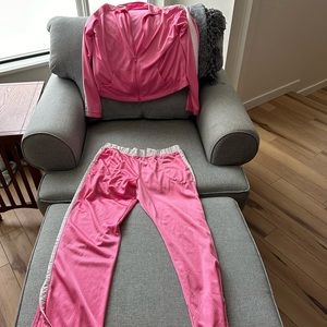 Pink Nike track suit - top is large, bottom is med